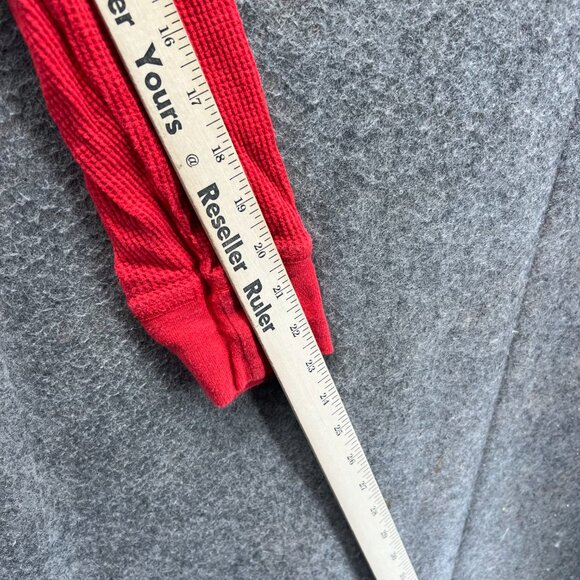 Vans Shirt Womens Small Red Waffle Knit Cropped Top Thermal Long Sleeve - Picture 5 of 10